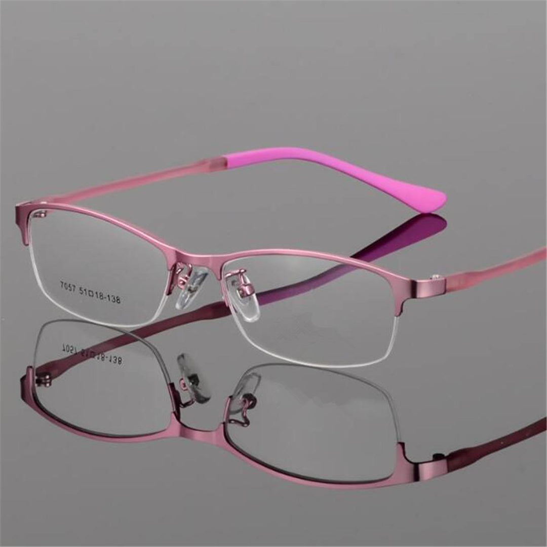 Eye Glasses Half Rimless Glasses Frame Eyeglasses Clear Lens Metal&TR90 Optical Glasses RX Spectacles - MRSLM