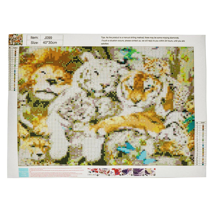 Animal Lion Tiger Cheetah DIY 5D Diamond Paintings Tool Embroidery Cross Stitch Decor - MRSLM