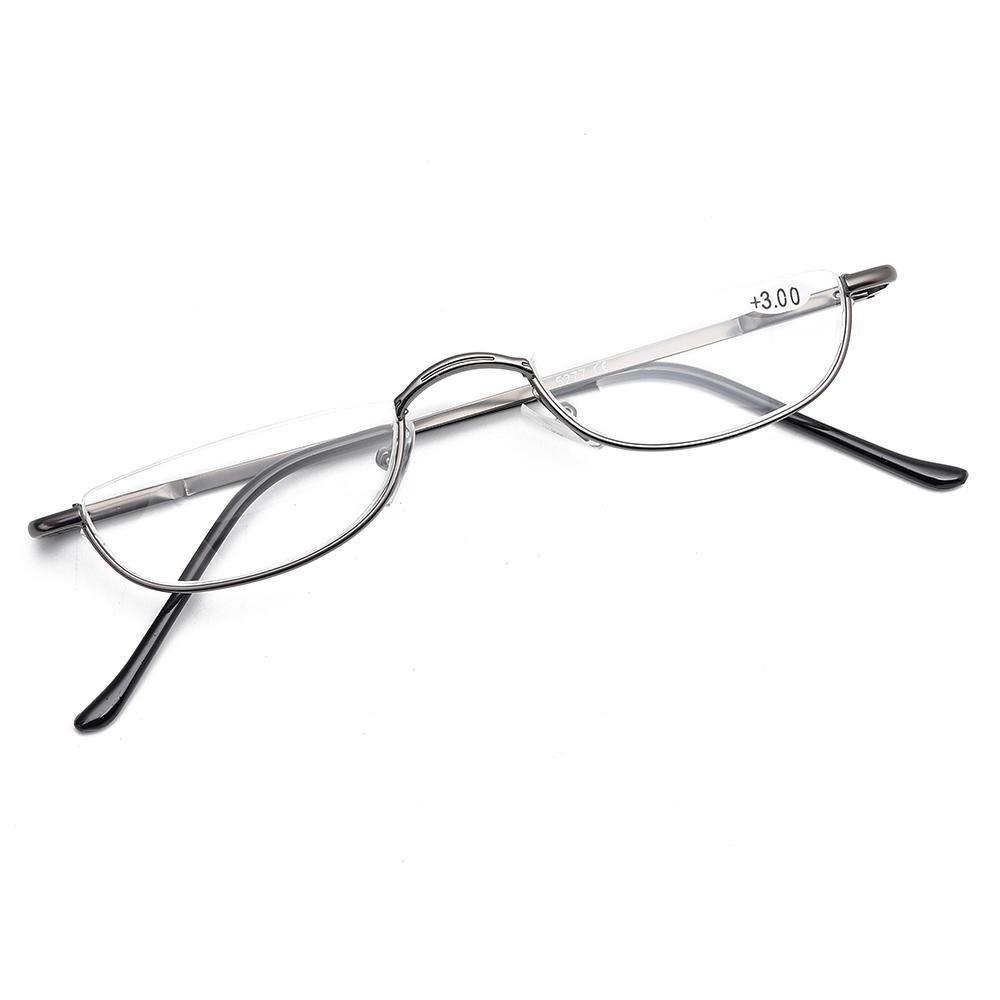Women Vogue Vintage Reading Glasses Light Flexible High Definition Square Half Frame Presbyopic Glasses - MRSLM