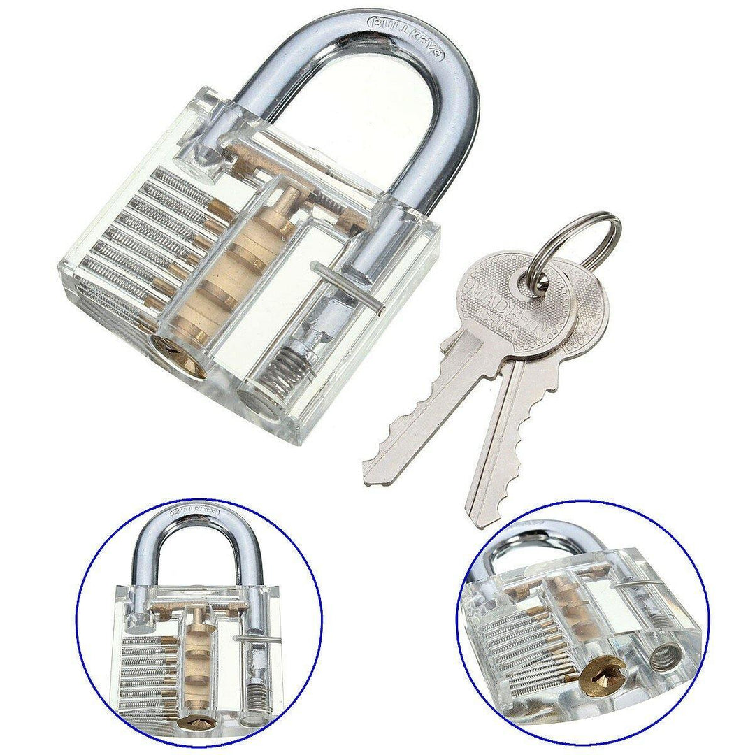 Transparent Cutaway Inside View Of Practice Padlock Lock Locksmith Trainer Skill Pick with Two Keys - MRSLM