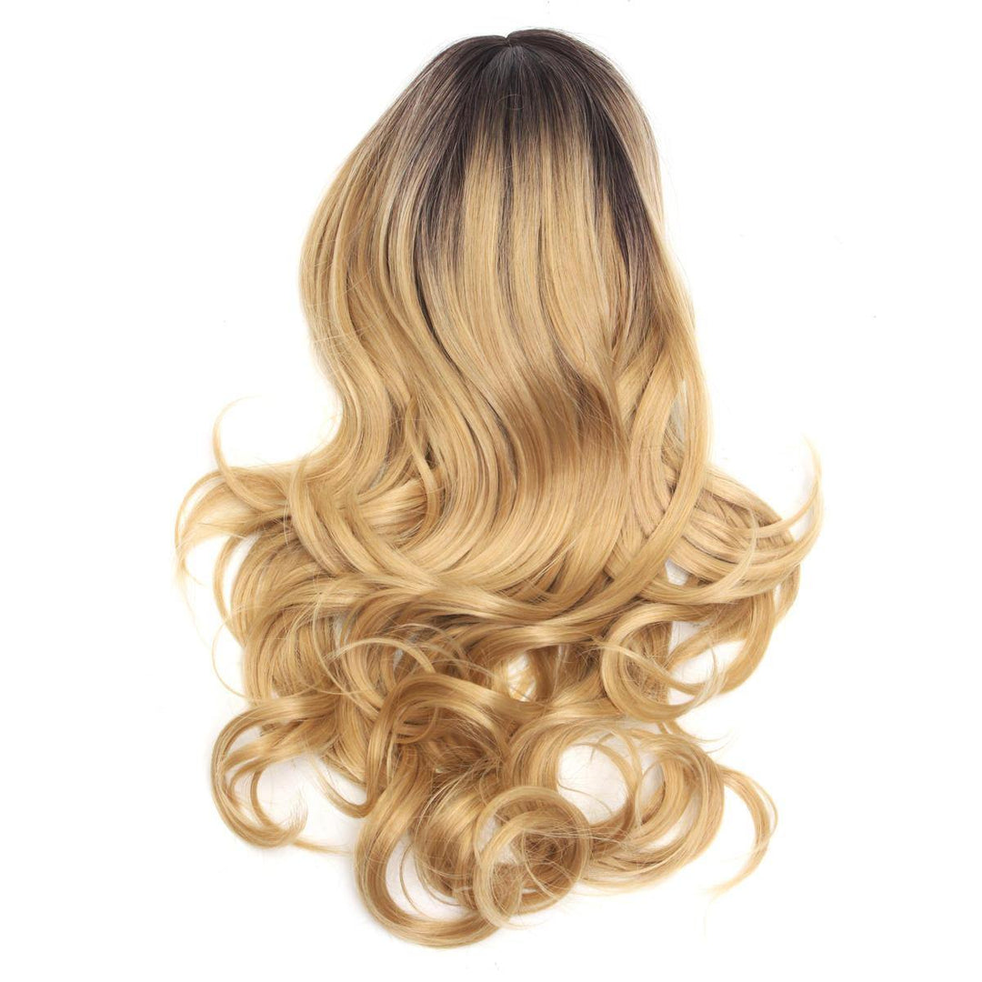 Women Wig Full Synthetic Long Wavy Hair Ombre Blonde Party Wigs - MRSLM