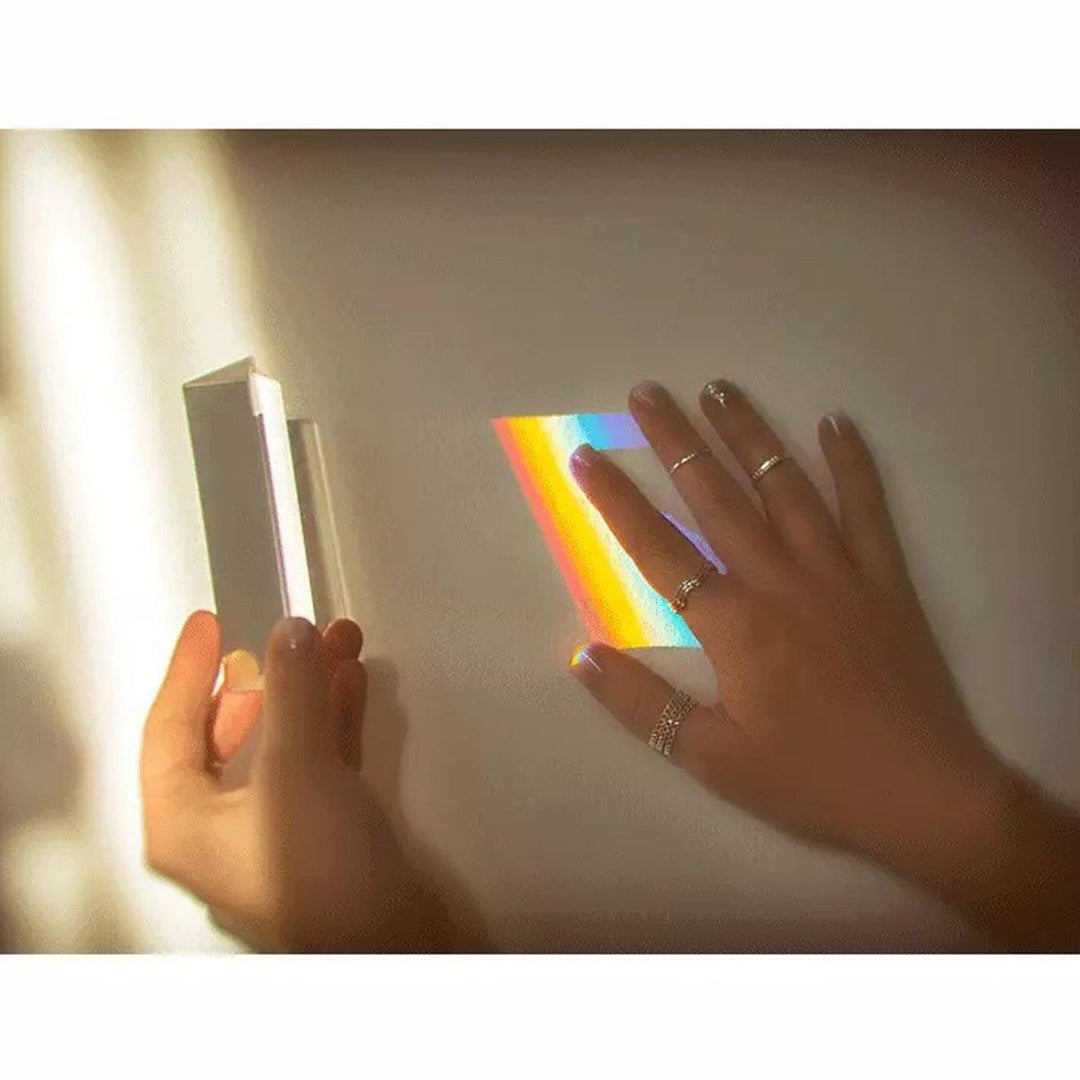 50-150mm Crystal Glass Triple Triangular Prism Photography Light Spectrum Physics Teaching Aid - MRSLM