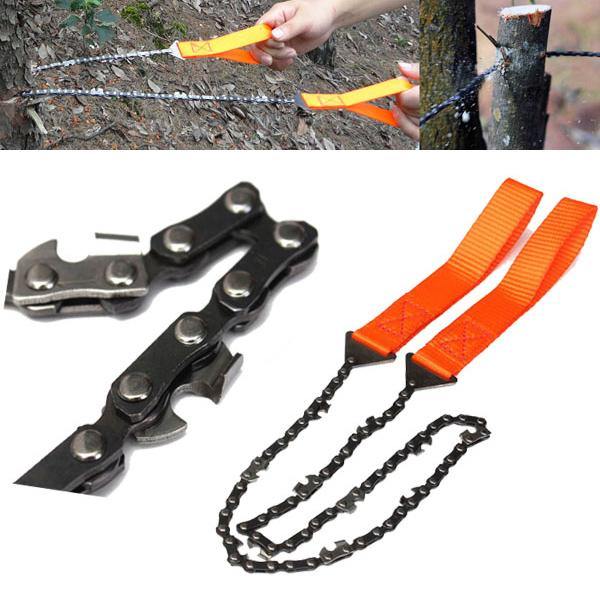 Gardening Hand Chain Saw Orange Handle 65 Manganese Steel Hand Felling Saw Outdoor Portable Saw - MRSLM