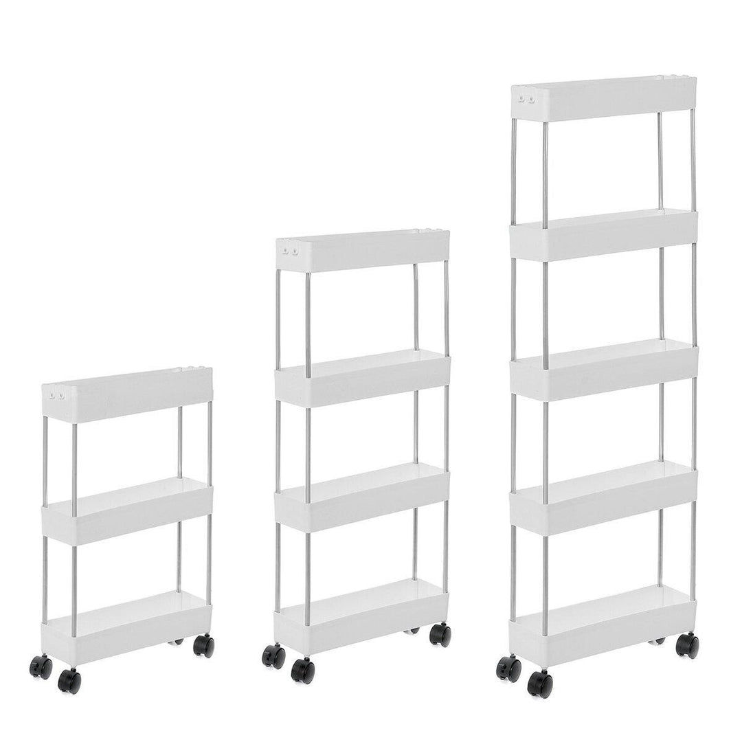 3/4/5 Layers Storage Rack Shelf Organizer Slim Space Saving Wheels Kitchen - MRSLM