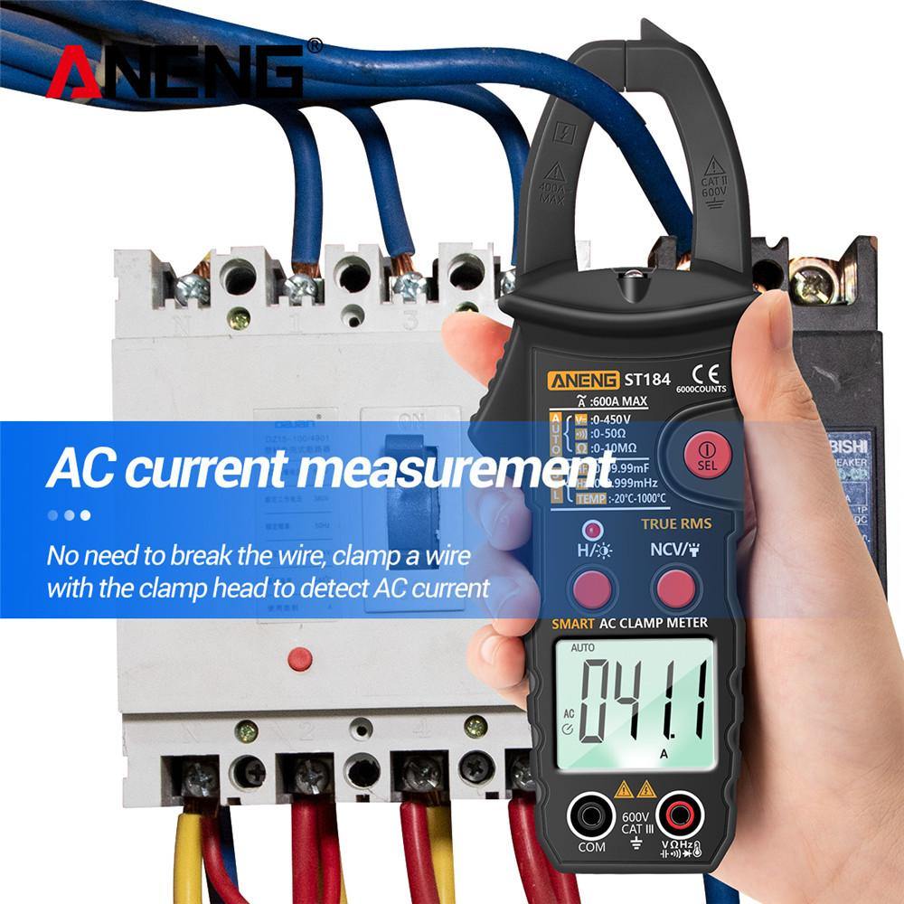 ANENG ST184 Digital Multimeter Clamp Meter True RMS 6000 Counts Professional Measuring Testers AC/DC Voltage AC Current Ohm - MRSLM