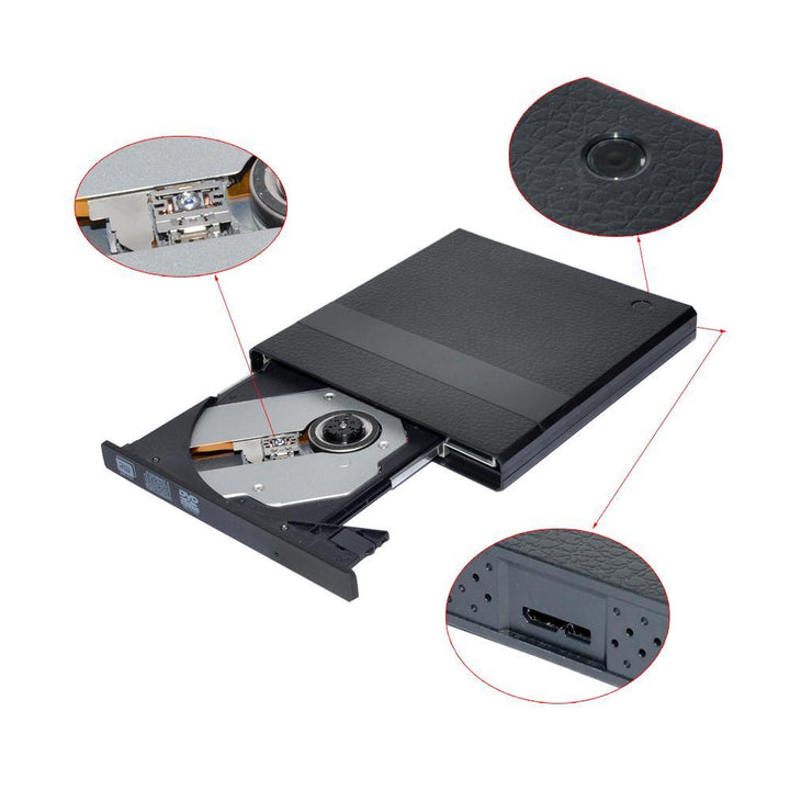 USB3.0 Type C Optical Drive DVD Burner 12.7/9.5MM Ulta-Thin leather teture DVD RW Support to WIN XP/7/8/10 MAC - MRSLM