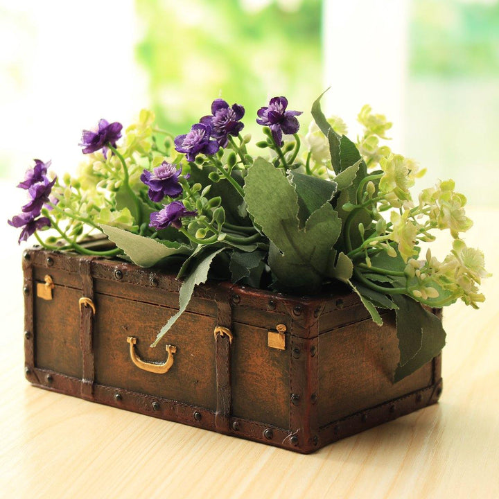 Garden Resin Suitcase Flower Pot Mini Succulents Planter DIY Flowers Green Plants Decorations - MRSLM