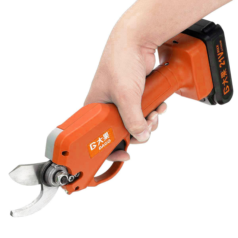 DAGO 21V 30mm Rechargeable Electric Pruning Shears Cordless Secateur Branch Cutter Battery Pruning Shears Electric Tree Branches Cutter - MRSLM