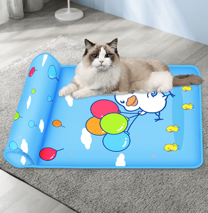 Summer Cooling Dog Mat With Pillow For Dog Cat Breathable Ice Pad Washable Sofa Breathable Print Cooling Pet Dog Bed For Dogs - MRSLM