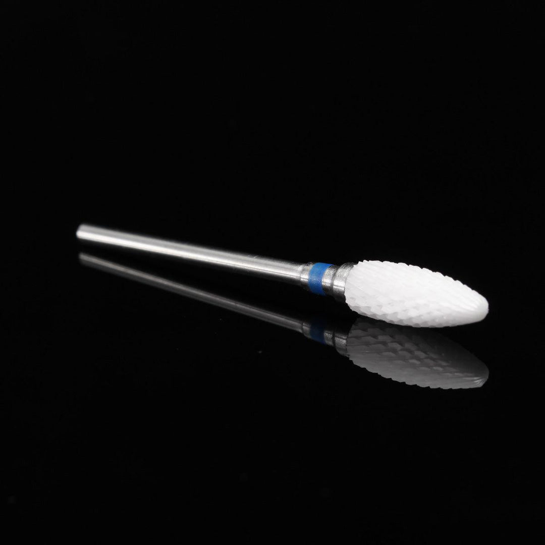 3/32'' White Ceramic Nail Drill Bits Polish File Nail Art Manicure Tools - MRSLM