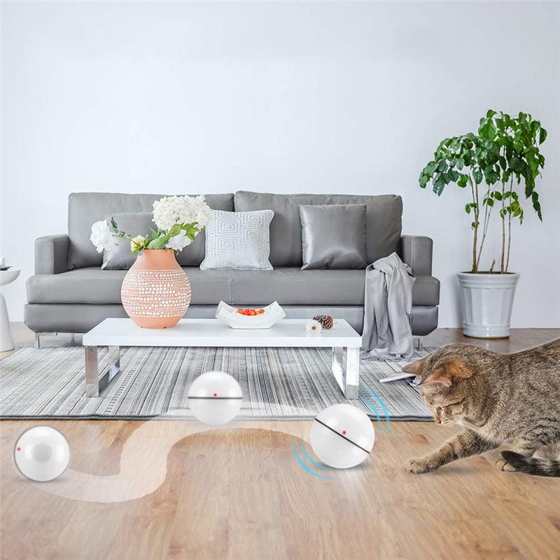 Smart Interactive Pet Toys LED Luminous Ball USB Charging Smart Cat Toy Automatic 360 Degree Self Rolling Balls - MRSLM