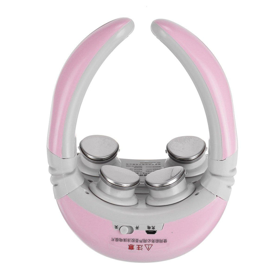 USB Rechargeable Electric Cervical Massager 9 Gears Neck Shoulders Body Heating Kneading Shiatsu Massager - MRSLM