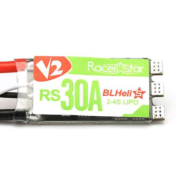 Racerstar RS30A V2 30A Blheli_S ESC OPTO 2-4S Support Oneshot42 Multishot 16.5 Dshot600 for Wizard X220 RC Drone FPV Racing - MRSLM