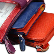 Ladies long RFID leather wallet, view 3 - MRSLM