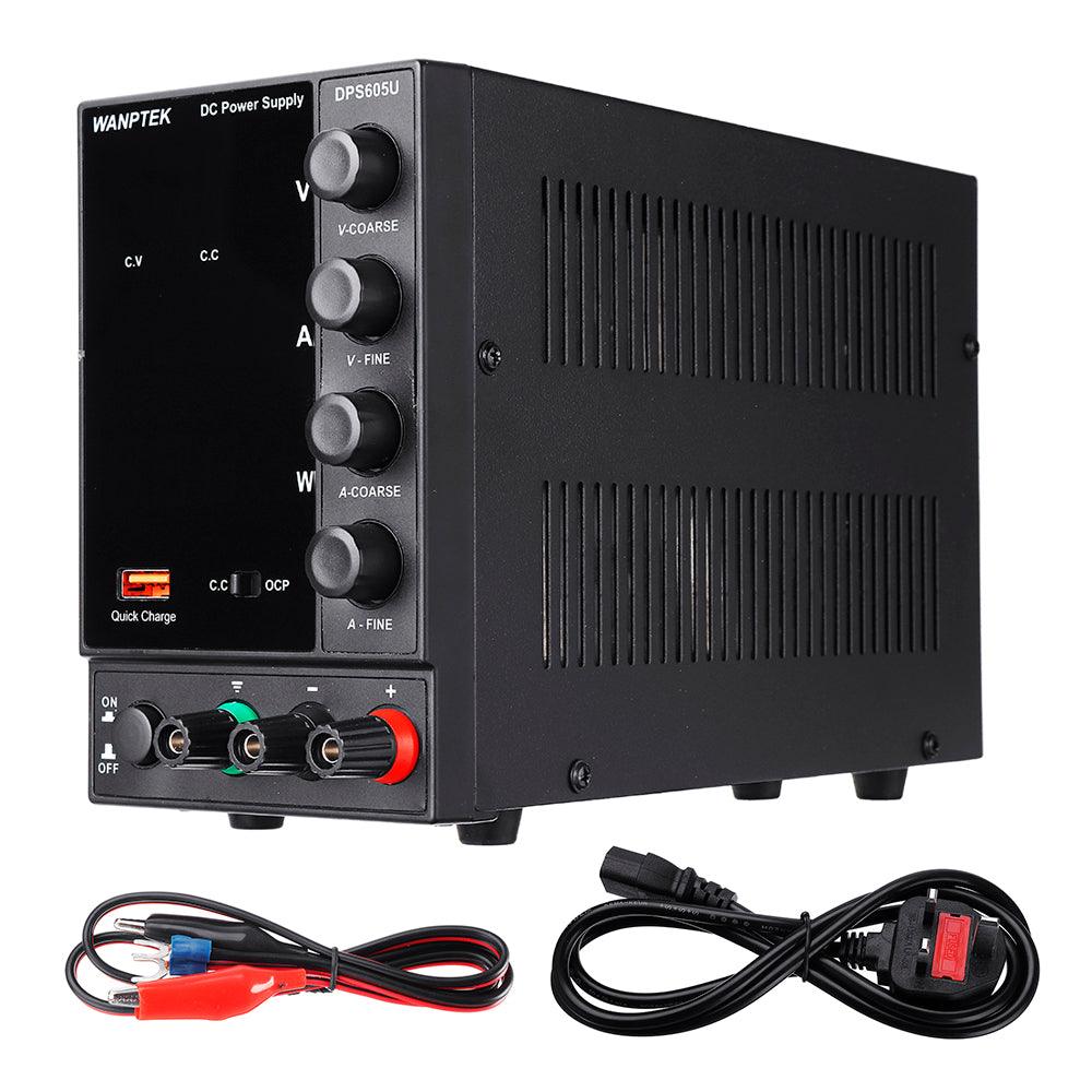 Wanptek DPS605U 110V/220V 4 Digits Display Adjustable DC Power Supply 0-60V 0-5A 300W USB Fast Charging Laboratory Switching Power Supply - MRSLM