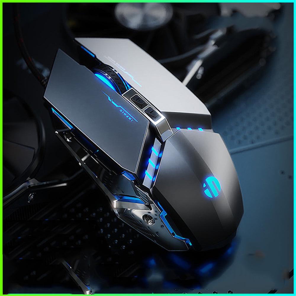 Inphic PW2 Wired Gaming Mouse Silent Click USB Optical Mouse PC Gaming Mouse 4800DPI Ergonomic Mice RGB Breathing LED - MRSLM
