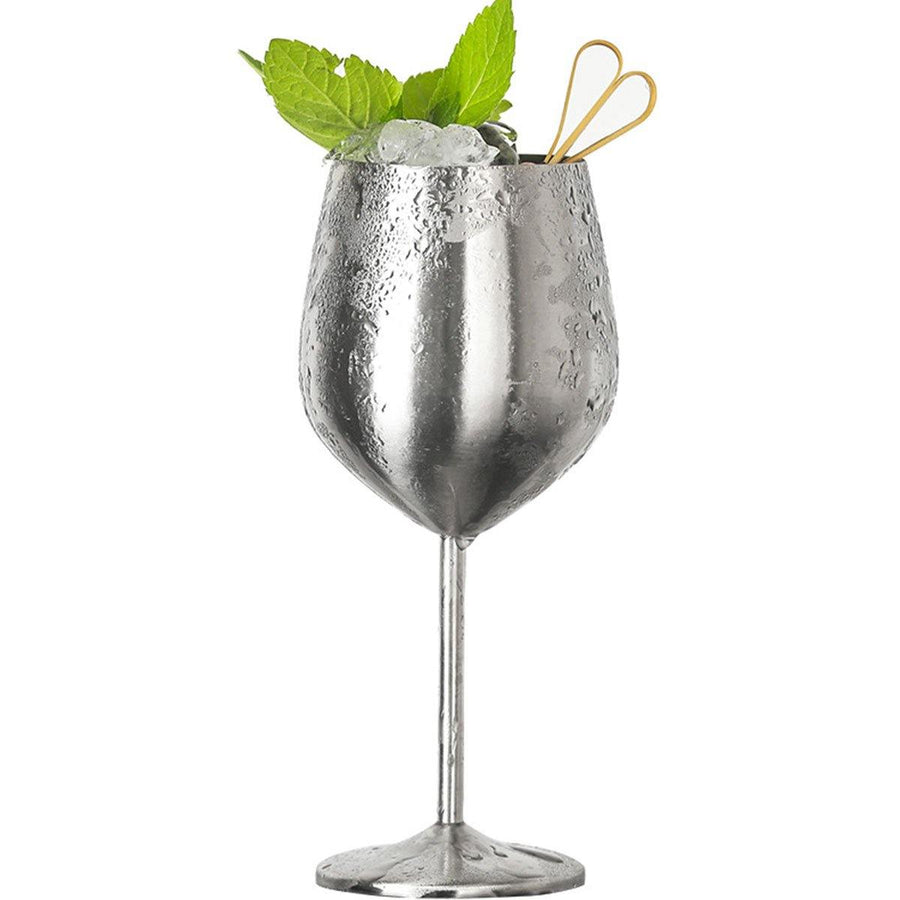 Shatterproof Stainless Steel Wine Glasses Goblets Wine Glass Copper Wine Cup (Silver) - MRSLM