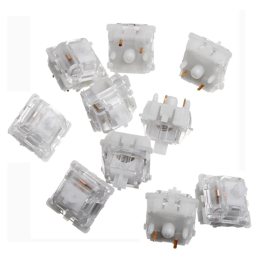 10PCS Pack 5 Pin Gateron Silent White Switch Mechanical Switch for Mechanical Gaming Keyboard - MRSLM