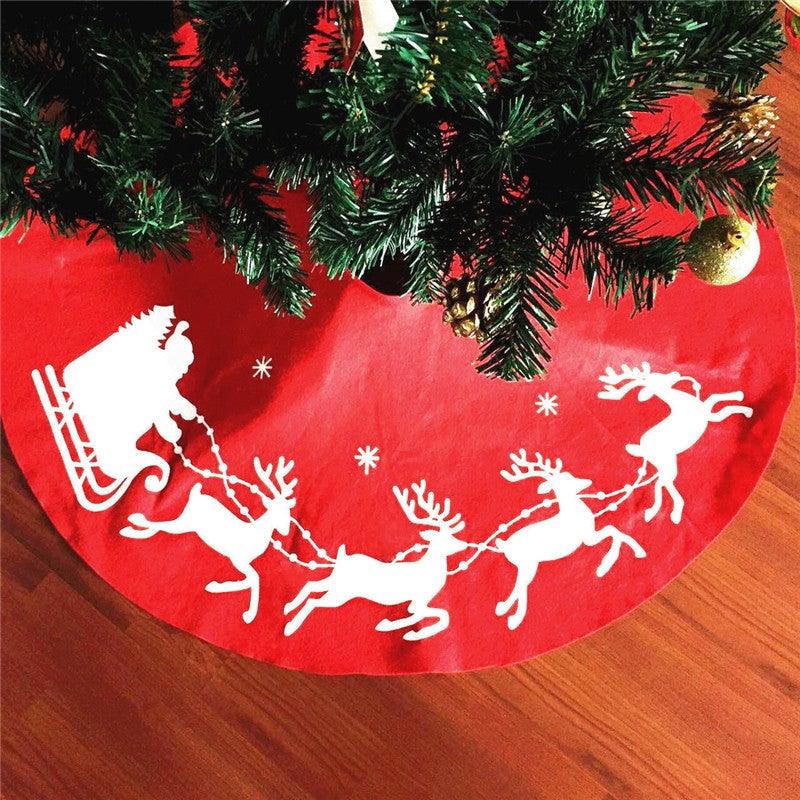 100cm Red Christmas Tree Skirt Santa Claus Tree Skirt Christmas Decoration Supplies Ornament - MRSLM