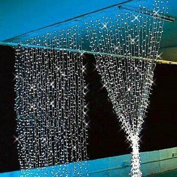 3x3M 300LED Outdoor Christmas Window Curtain String Fairy Wedding Light 110V US - MRSLM