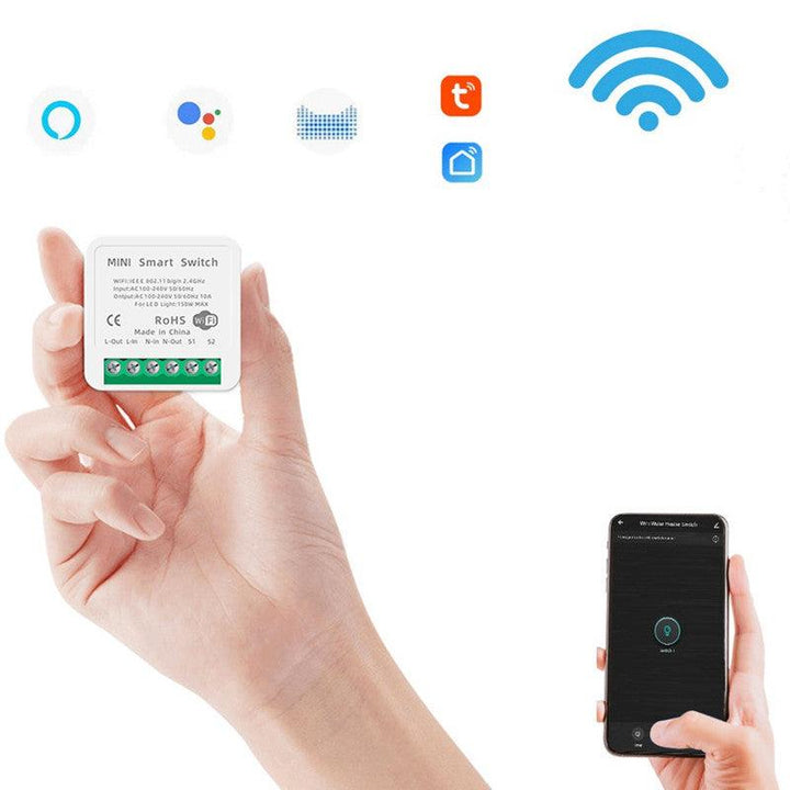 SMATRUL 16A 10A MINI Tuya WiFi Switch Led Light Smart Life Push Module Supports 2 Way APP Voice Relay Timer Google Home Alexa - MRSLM