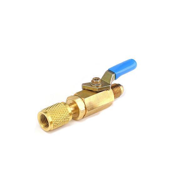 Brass Straight Ball Valves 1/4Inch SAE 800PSI Fittings For AC Hoses R410a - MRSLM