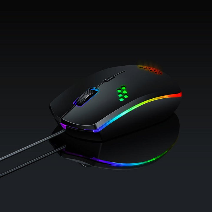 M55 Wired Game Competitive Mouse 1200DPI USB Wired RGB Gaming Gamer Mice for Desktop Computer Laptop PC - MRSLM