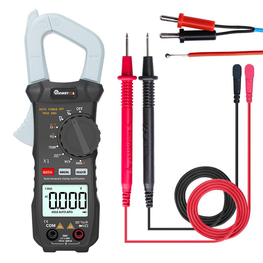 MUSTOOL X1 Pocket 6000 Counts True RMS Clamp Meter AC/DC Voltage&Current Digital Multimeter Automatic Digital Meter With Square Wave Output Ω/V/A/Diode/Frequency/Continuity Test - MRSLM