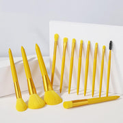 yellow makeup brush set, view 3 - MRSLM