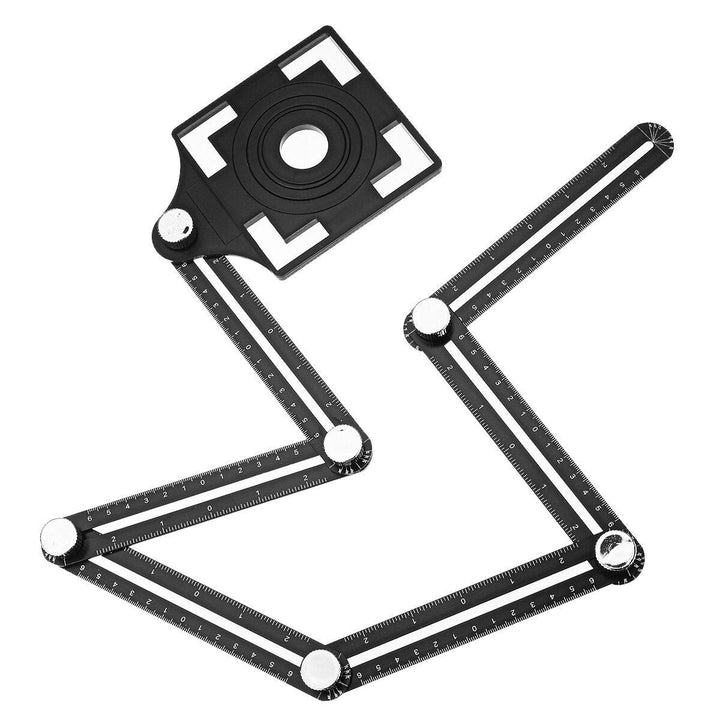 Aluminum Alloy 25/40/45/55/75mm Multi Angle Tool Six Folding Universal Ruler Tile Hole Measure Tool Angle With Size - MRSLM