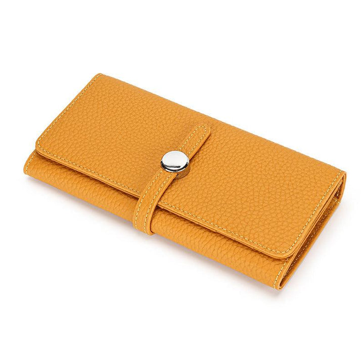 Women's Leather Long Wallet With Large Capacity Folding - MRSLM
