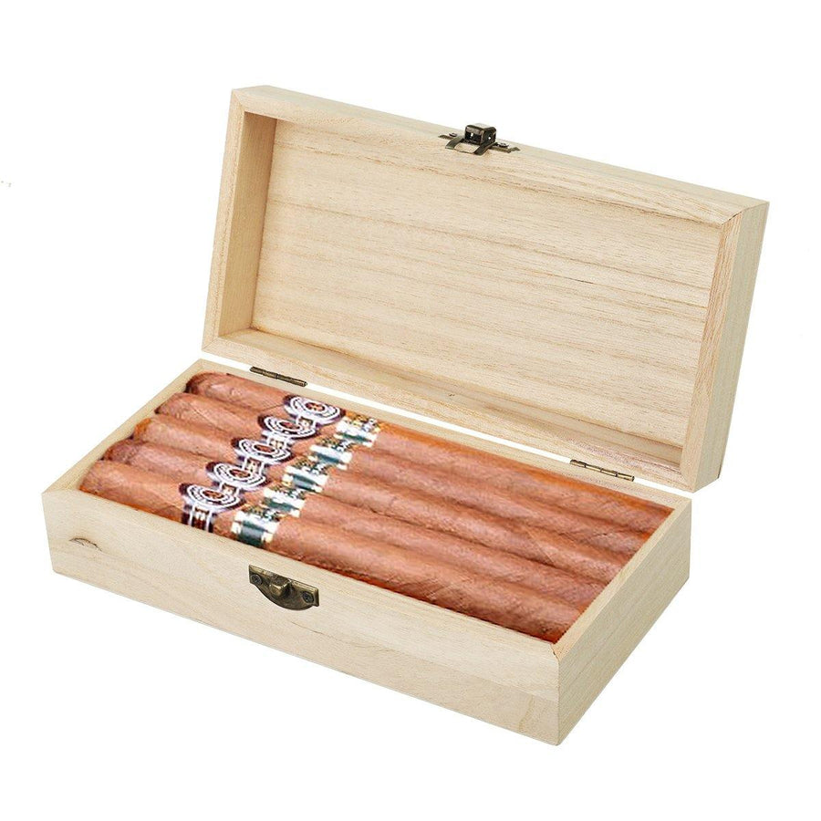 Solid Wood Rectangular Cigars Storage Box Retro Wooden Box Gift Box Flip Type - MRSLM