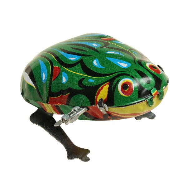 Funny Wind Up Jumping Frog Toy Clockwork Spring Tin Toy With Key - MRSLM
