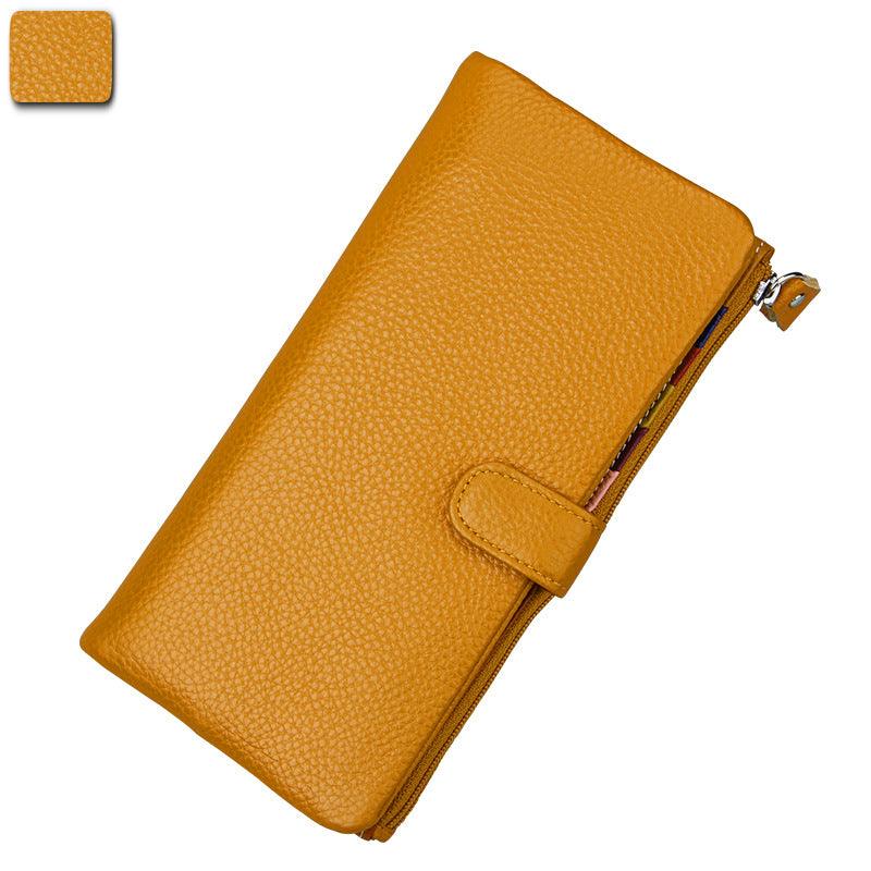 Ladies Long RFID Anti-Scan Wallet Top Layer Leather - MRSLM