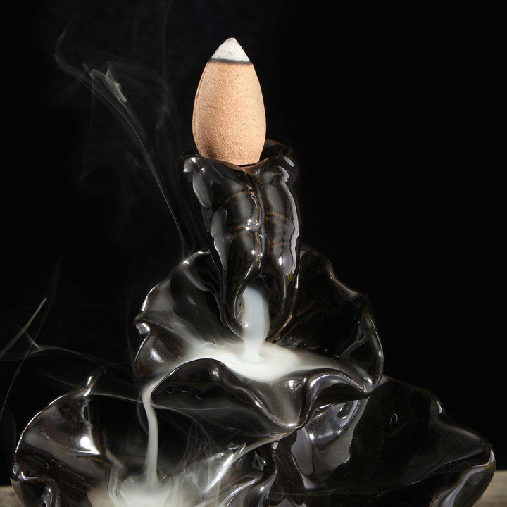Ceramic Backflow Incense Cone Burner Feng Shui Censer Holder Water Stream Home Fragrant Furnace - MRSLM