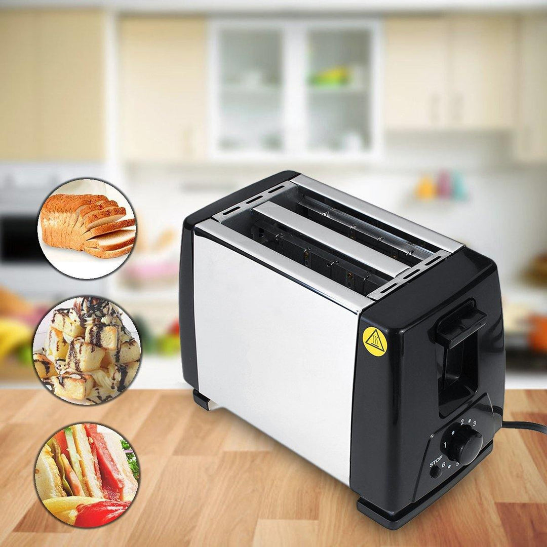 Multifunctional Automatic Breakfast Machine 750W 220V Stainless Steel Toaster Extra Wide Slots for Household - MRSLM