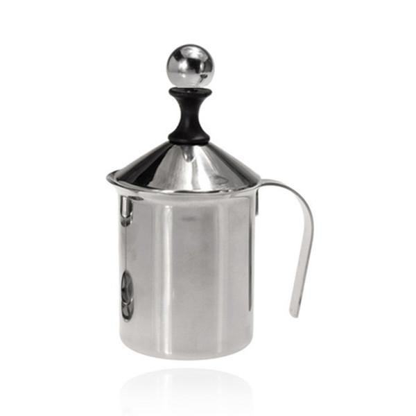 Stainless Steel Pump Milk Frother Creamer Foam Cappuccino 400ML Coffee Double Mesh Froth - MRSLM