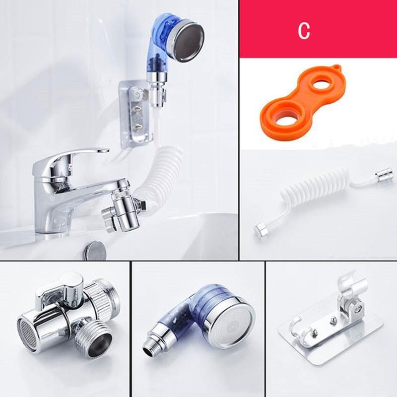 9 Types Bathroom Wash Face Basin Water Tap External Shower Head Toilet Hold Filter Flexible Hair Washing Faucet Rinser Extension Set - MRSLM