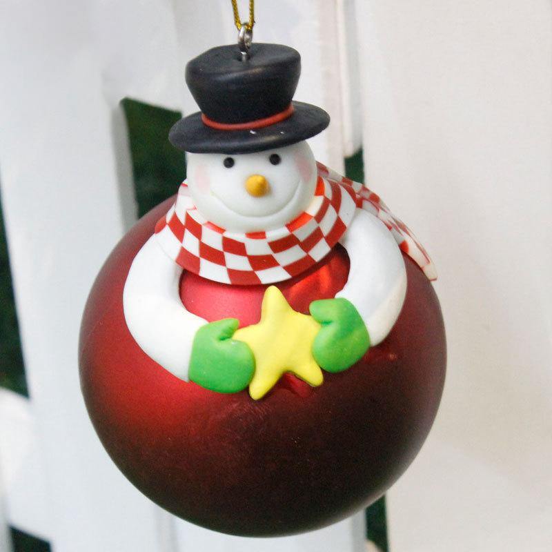 Christmas Ball Christmas Tree Cartoon Decorative Pendant Creative Christmas Decorations Soft Clay Christmas Ball - MRSLM