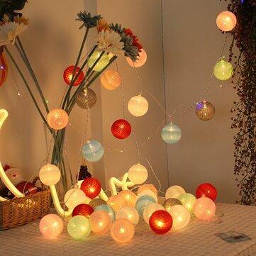 20 Cotton Ball String Fairy Night Lights USB LED Bulb Room Party Decoration Xmas - MRSLM