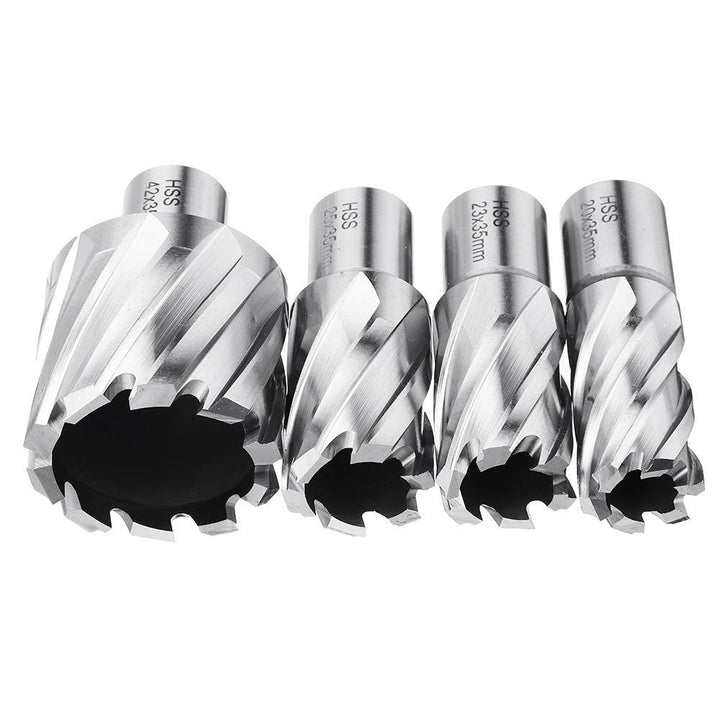 Drillpro 12-42mm High Speed Steel Metal Core Drill Bit Annular Cutter for Magnetic Drill Press Hollow Drill Bit with Weldon Shank Hole Opener Metal Drilling Hole Saw Cutter Tools - MRSLM