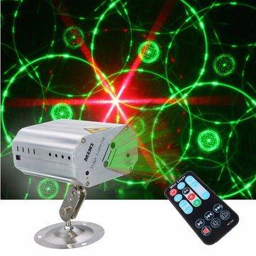 Mini R&G Auto/Sound LED Stage Light Laser Projector Xmas DJ Party Club Lamp + Remote AC110-240V - MRSLM