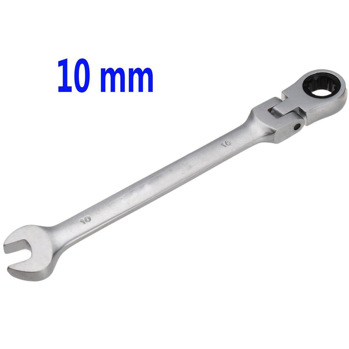 10mm Flexible Head Wrench Ratchet Metric Spanner Open End And Ring Wrenches Tool - MRSLM