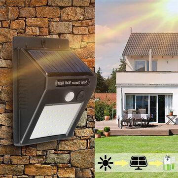 30LED Solar Light PIR Motion Sensor Security Outdoor Garden Wall Lamp - MRSLM