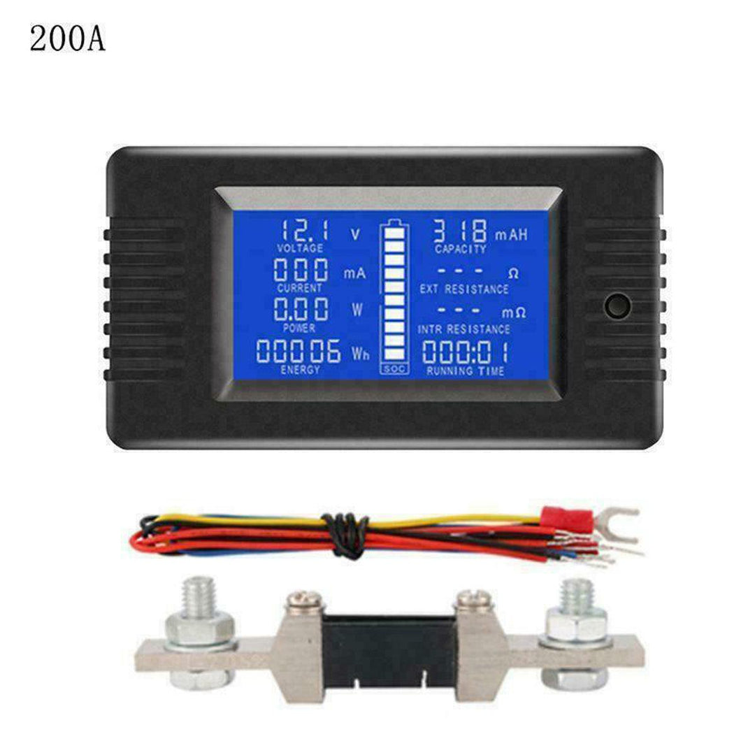 DC Multifunction Battery Monitor Meter 50A/200A/300A LCD Display Digital Current Multimeter Voltmeter Ammeter for Cars RV Solar System - MRSLM