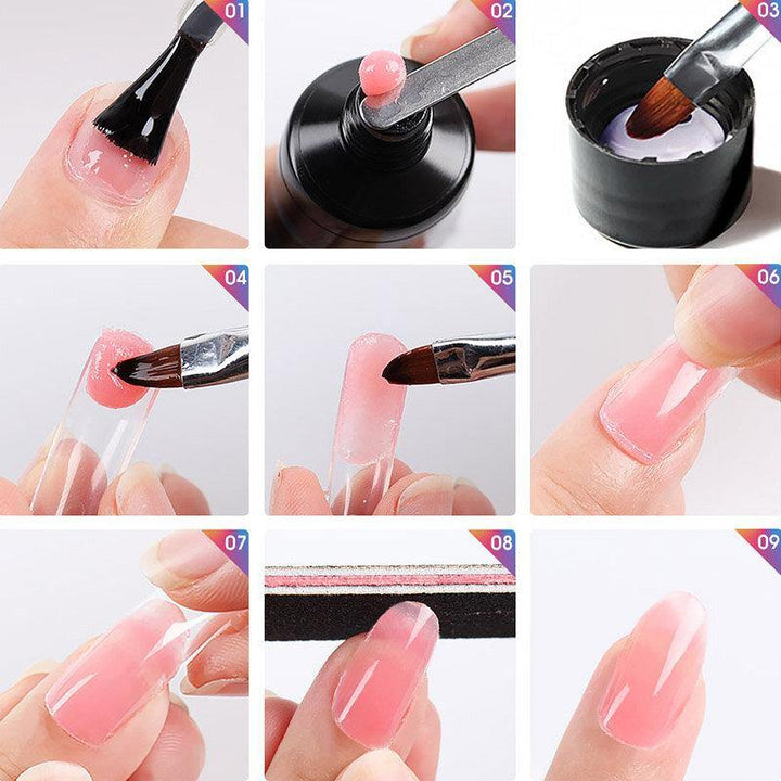 3Pcs Shiny Poly Extension Gel Kit Nails Art Design Semi Permanent UV Gel Manicure Nail Polish Gel Set - MRSLM