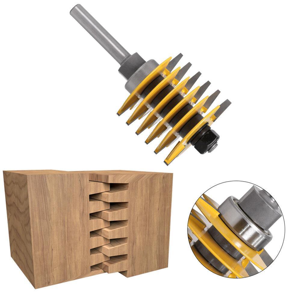 1/2 inch or 8mm or 12mm Shank Finger Glue Joint Router Bit Wood Chisel Milling Cutter with Bearing for Wood Tenon - MRSLM