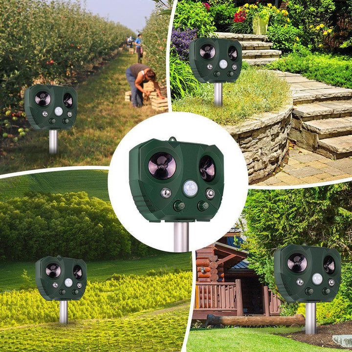 Garden Solar Ultrasonic Animal Repeller Motion Sensor Activated Owl Shape Repellent - MRSLM