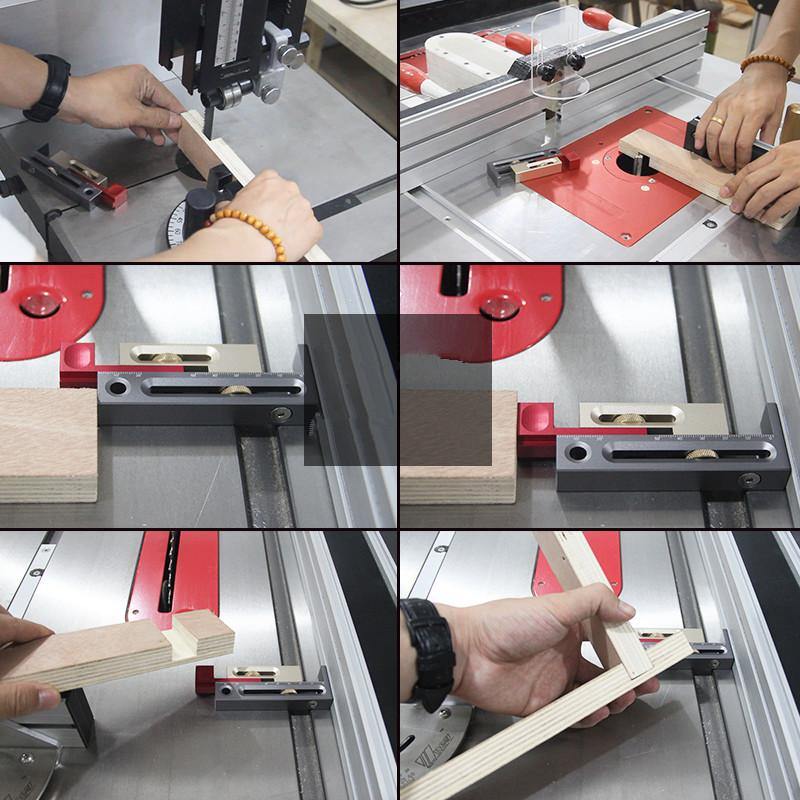 HONGDUI Table Saw Slot Adjuster Mortise and Tenon Tool Woodworking Movable Measuring Block - MRSLM