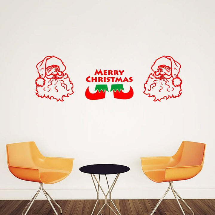Merry Christmas Santa Claus Stocking Removable DIY Window Wall Sticker Home Party Decoration - MRSLM